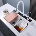 Whale Stainless Steel With Atmosphere Lamp Multifunctional Digital Display Flying Rain Sink Vegetable Basin Large Single Sink Sink Sink