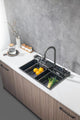 Whale Stainless Steel With Atmosphere Lamp Multifunctional Digital Display Flying Rain Sink Vegetable Basin Large Single Sink Sink Sink
