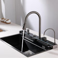 Whale Stainless Steel With Atmosphere Lamp Multifunctional Digital Display Flying Rain Sink Vegetable Basin Large Single Sink Sink Sink