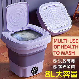 Folding Washing Machine Mini Washing Machine Wholesale Portable Small Automatic Washing Underwear Tights Elution All-in-one Machine